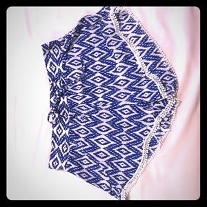 Blue Aztec pattern shorts